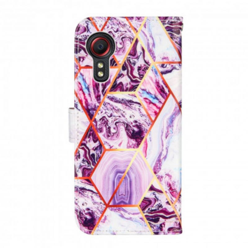 Flip Cover Samsung Galaxy Xcover 5 Geometrisk Marmor