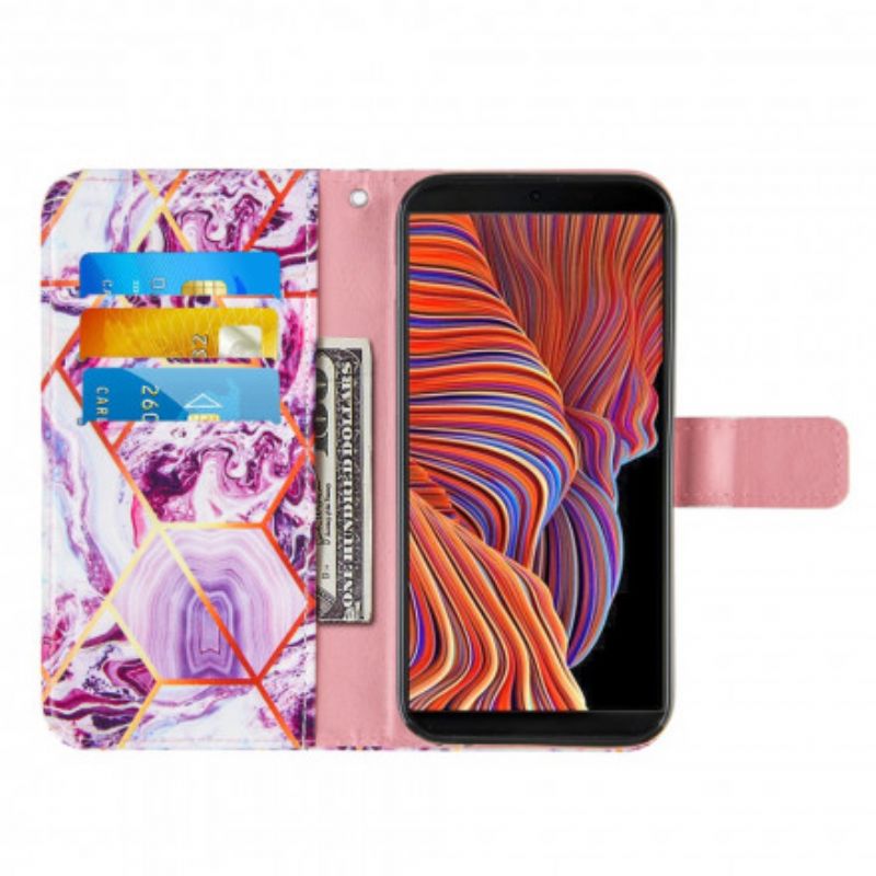 Flip Cover Samsung Galaxy Xcover 5 Geometrisk Marmor