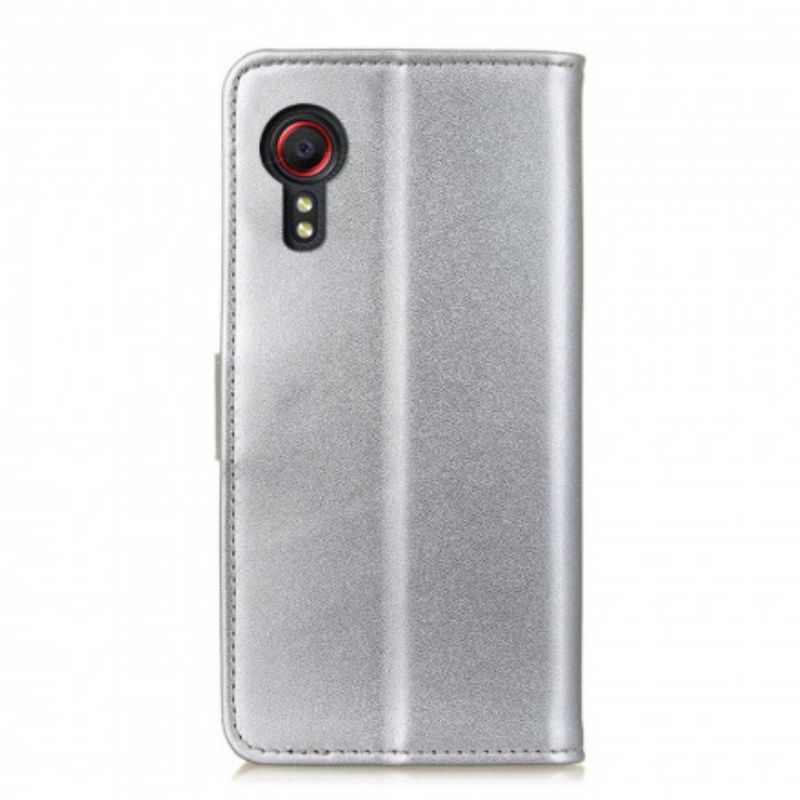 Flip Cover Samsung Galaxy Xcover 5 Simple Litchi Imiteret Læder