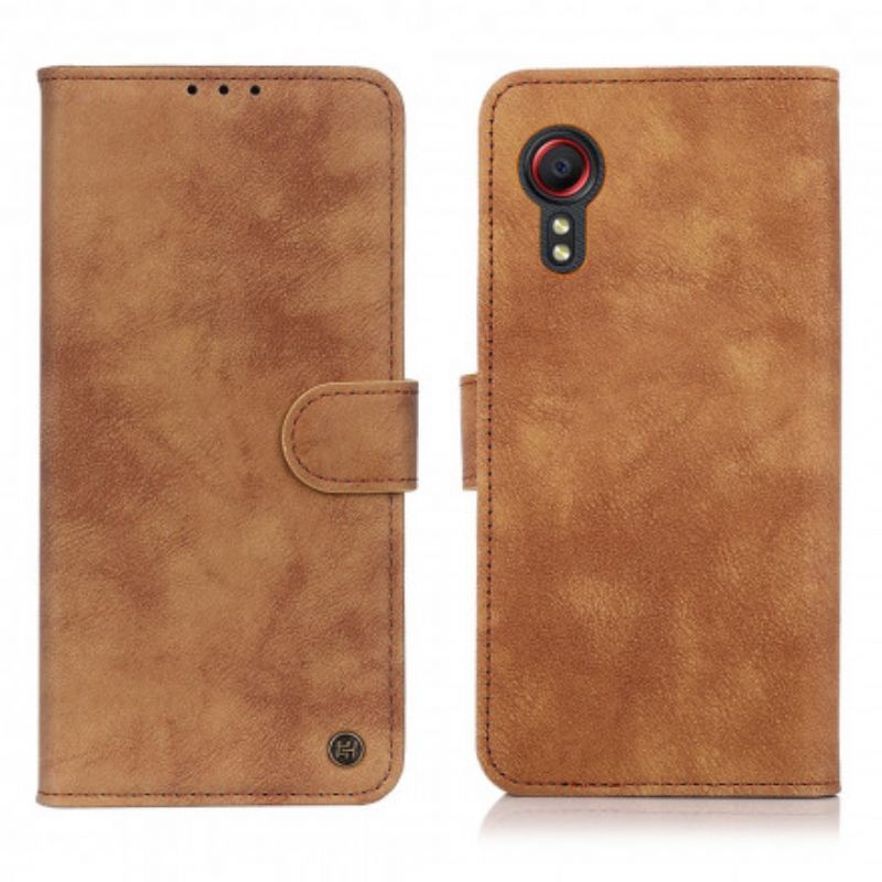 Flip Cover Samsung Galaxy Xcover 5 Style Læder Vintage Nitte