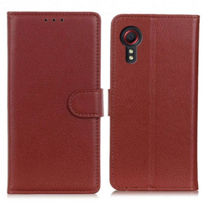 Flip Cover Samsung Galaxy Xcover 5 Traditionelt Imiteret Læder