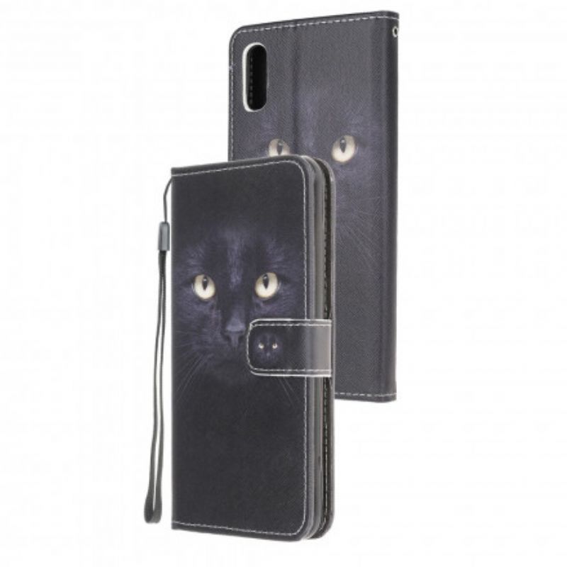 Flip Cover Til Samsung Galaxy Xcover 5 Black Strappy Cat Eyes