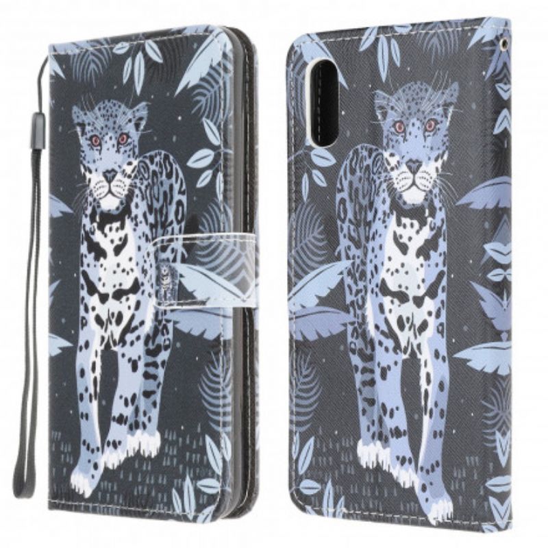 Læder Cover Samsung Galaxy Xcover 5 Leopard Strappy