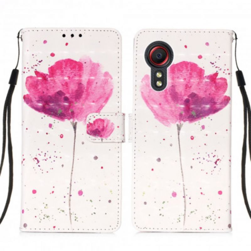 Læder Cover Samsung Galaxy Xcover 5 Poppy Akvarel