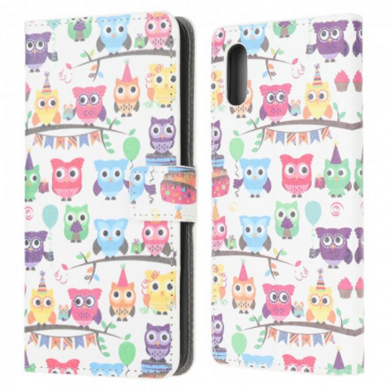 Læder Cover Samsung Galaxy Xcover 5 Telefon Etui Flere Ugler