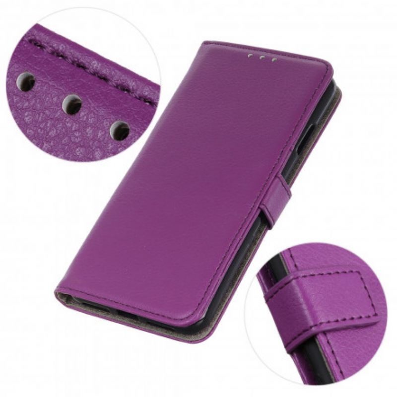 Læder Cover Samsung Galaxy Xcover 5 Telefon Etui Klassisk Litchi Imiteret Læder