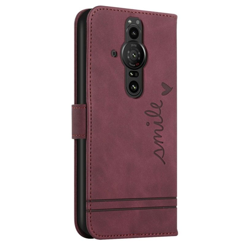 Læder Cover Sony Xperia Pro-i Telefon Etui Smil Med Snor