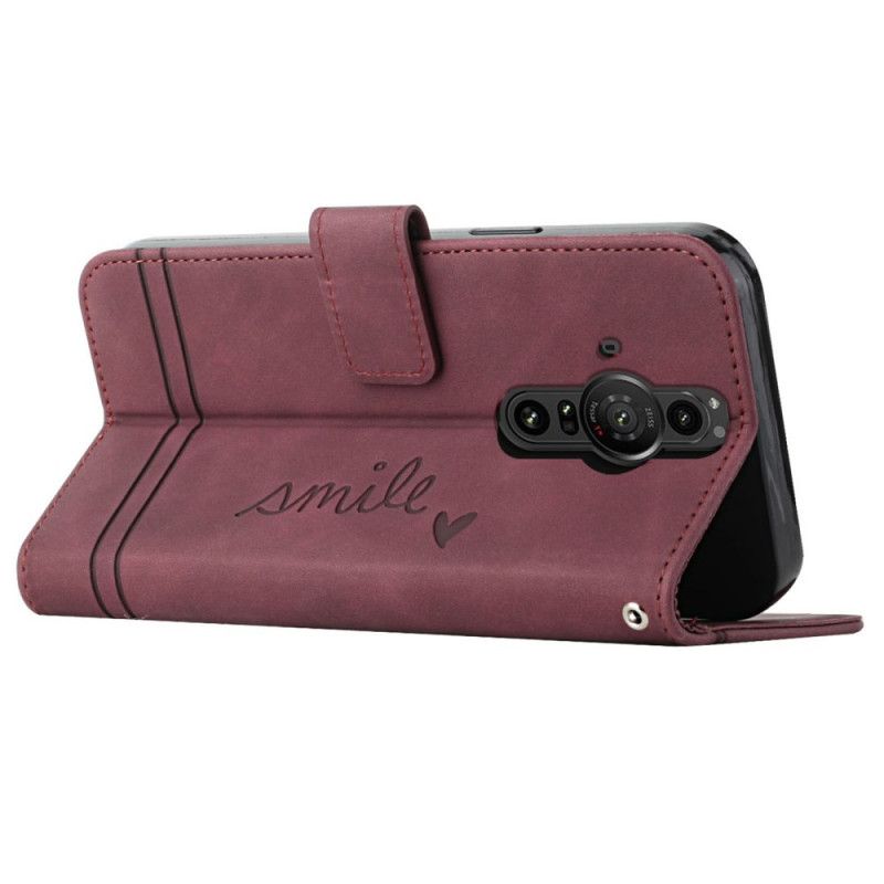 Læder Cover Sony Xperia Pro-i Telefon Etui Smil Med Snor