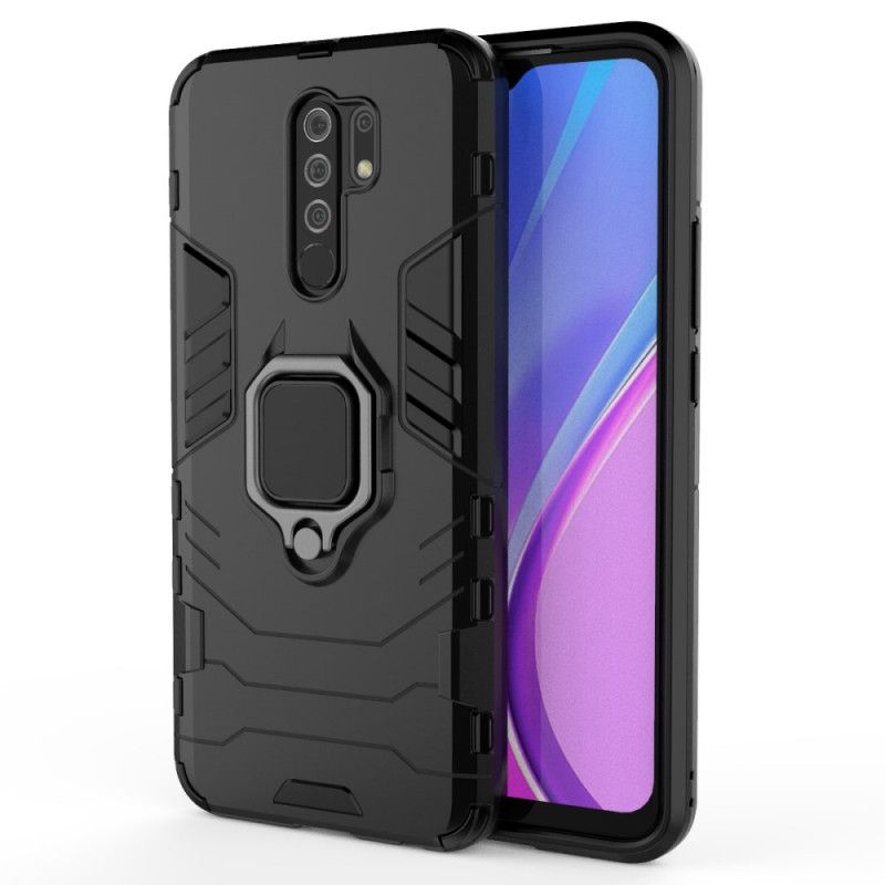 Cover for Xiaomi Redmi 9 Sort Resistent Ring