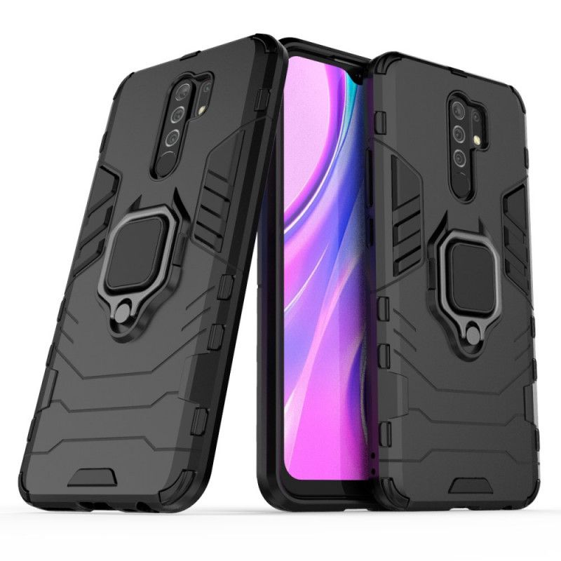 Cover for Xiaomi Redmi 9 Sort Resistent Ring