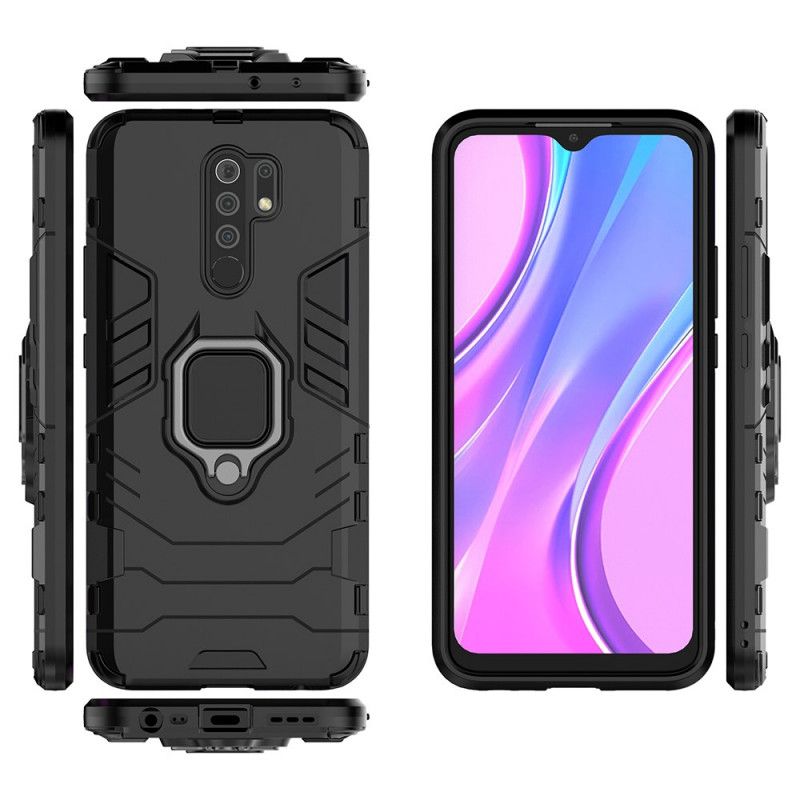 Cover for Xiaomi Redmi 9 Sort Resistent Ring