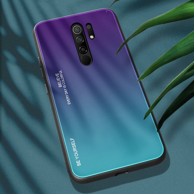 Cover Xiaomi Redmi 9 Rød Vær Dig Selv Hærdet Glas