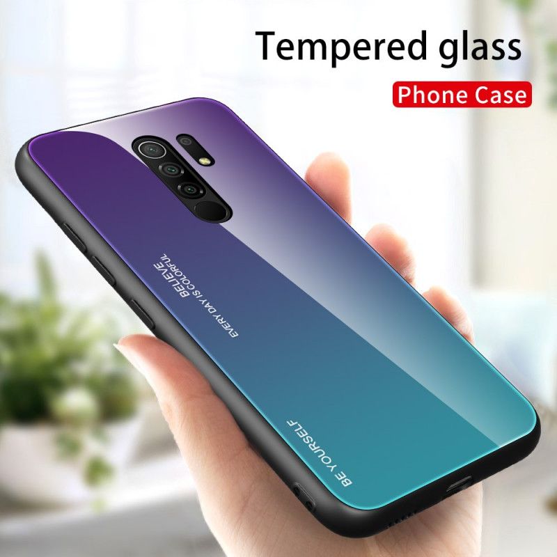 Cover Xiaomi Redmi 9 Rød Vær Dig Selv Hærdet Glas