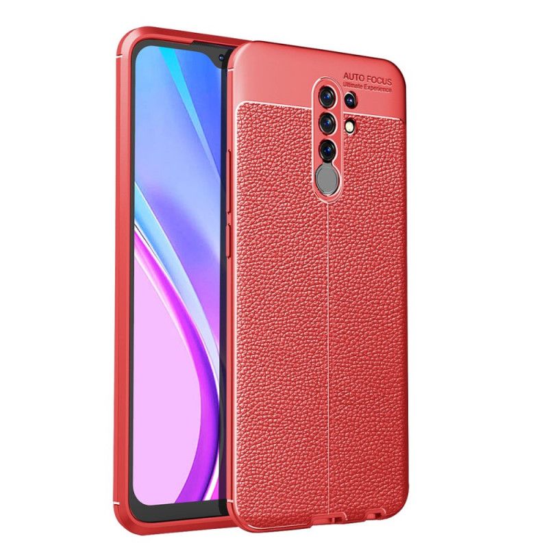 Cover Xiaomi Redmi 9 Sort Dobbelt Linjelæder-Effekt Original