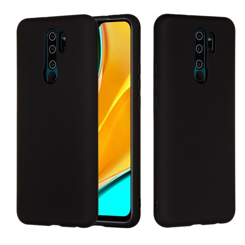 Cover Xiaomi Redmi 9 Sort Flydende Silikone Med Rem