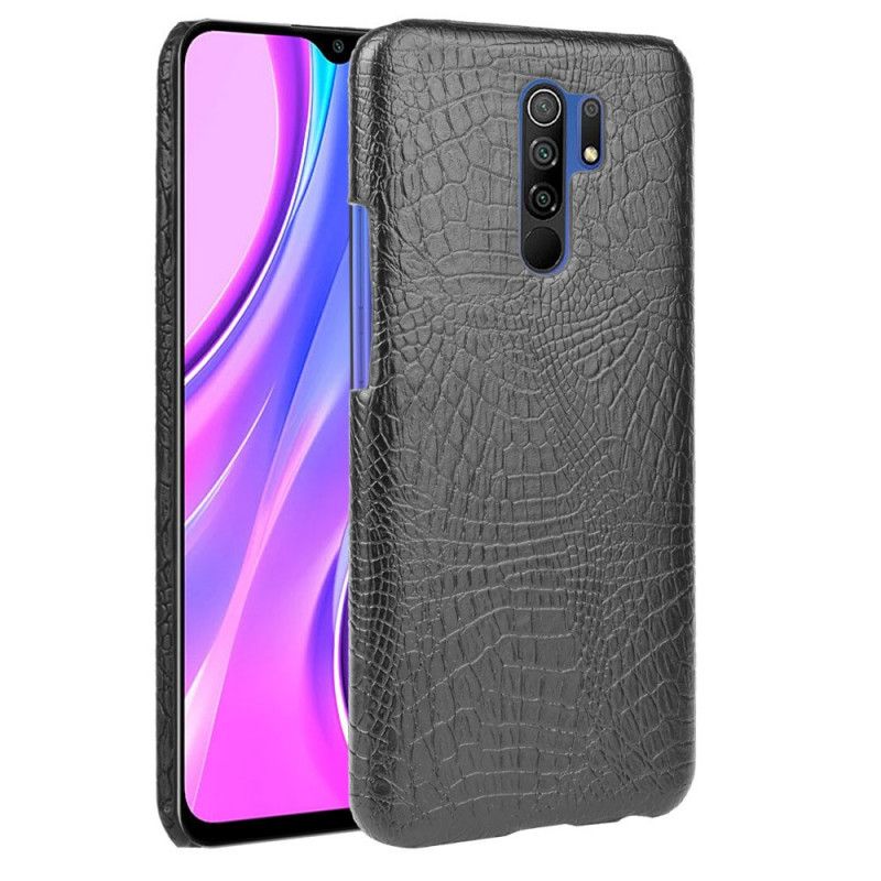 Cover Xiaomi Redmi 9 Sort Krokodillehudstil