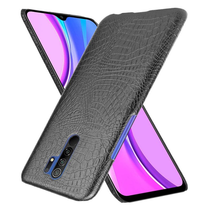 Cover Xiaomi Redmi 9 Sort Krokodillehudstil