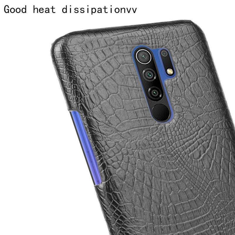 Cover Xiaomi Redmi 9 Sort Krokodillehudstil