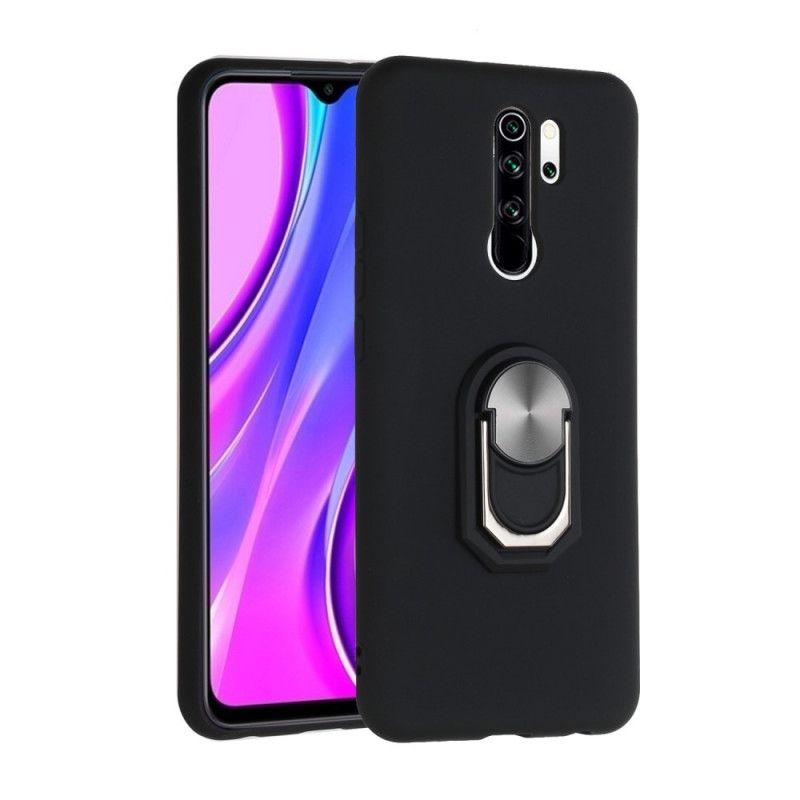 Cover Xiaomi Redmi 9 Sort Metalliseret Ringstøtte