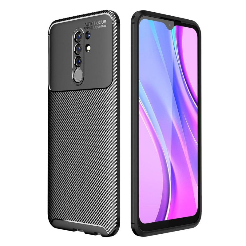 Cover Xiaomi Redmi 9 Sort Mobilcover Fleksibel Kulfiber