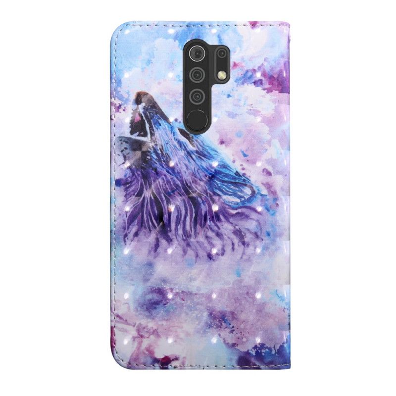 Flip Cover Læder for Xiaomi Redmi 9 Akvarelulv