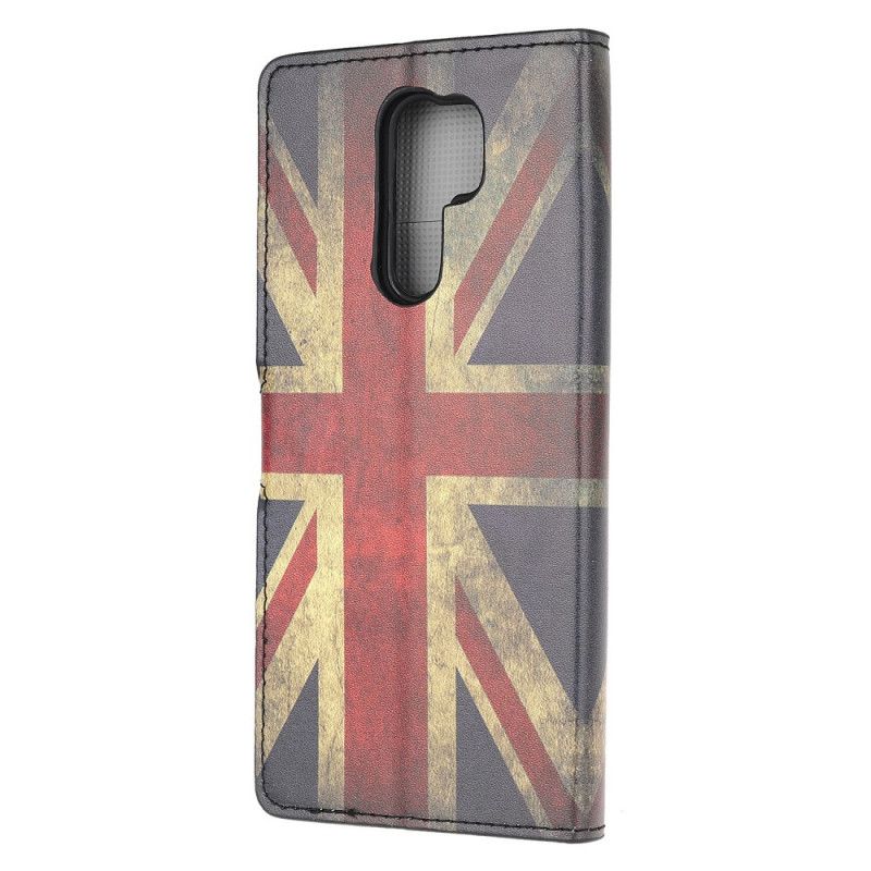 Flip Cover Læder for Xiaomi Redmi 9 Englands Flag