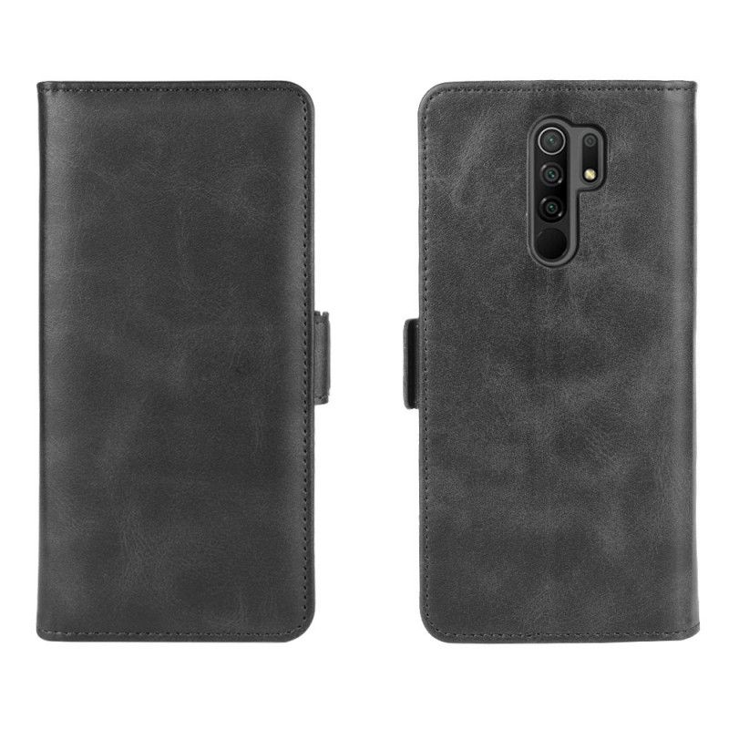 Flip Cover Læder for Xiaomi Redmi 9 Sort Dobbelt Flap