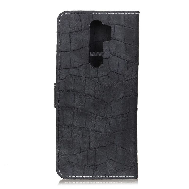 Flip Cover Læder for Xiaomi Redmi 9 Sort Krokodillekraft