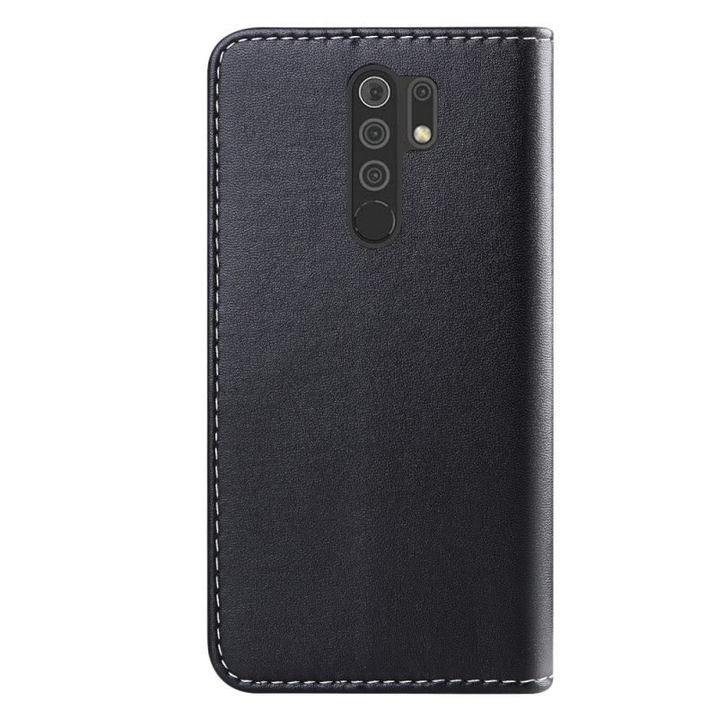 Flip Cover Læder for Xiaomi Redmi 9 Sort Tricolor Lædereffekt