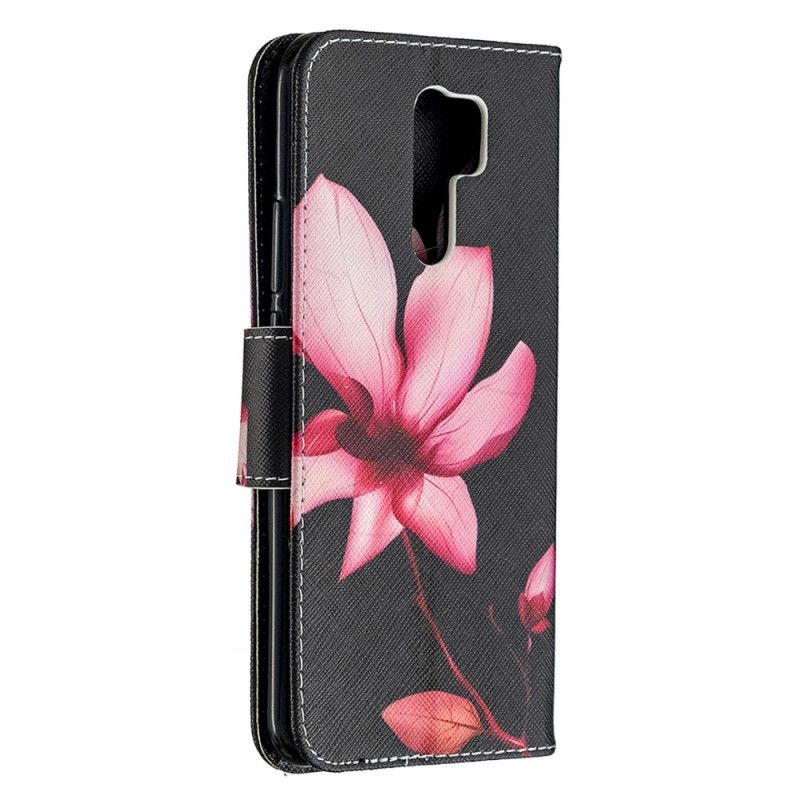 Flip Cover Læder Xiaomi Redmi 9 Lyserød Blomst