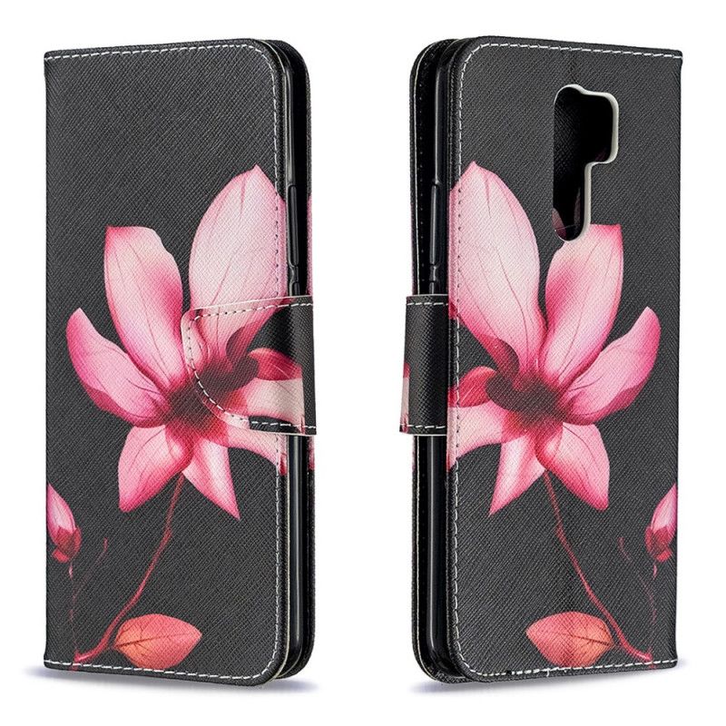 Flip Cover Læder Xiaomi Redmi 9 Lyserød Blomst