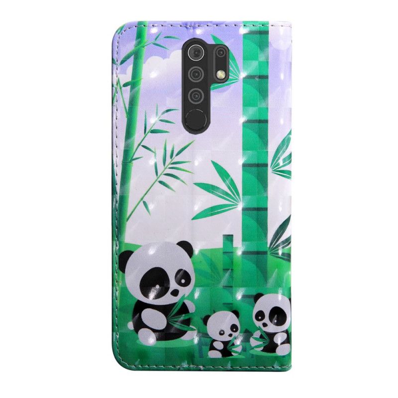 Flip Cover Læder Xiaomi Redmi 9 Pandafamilie