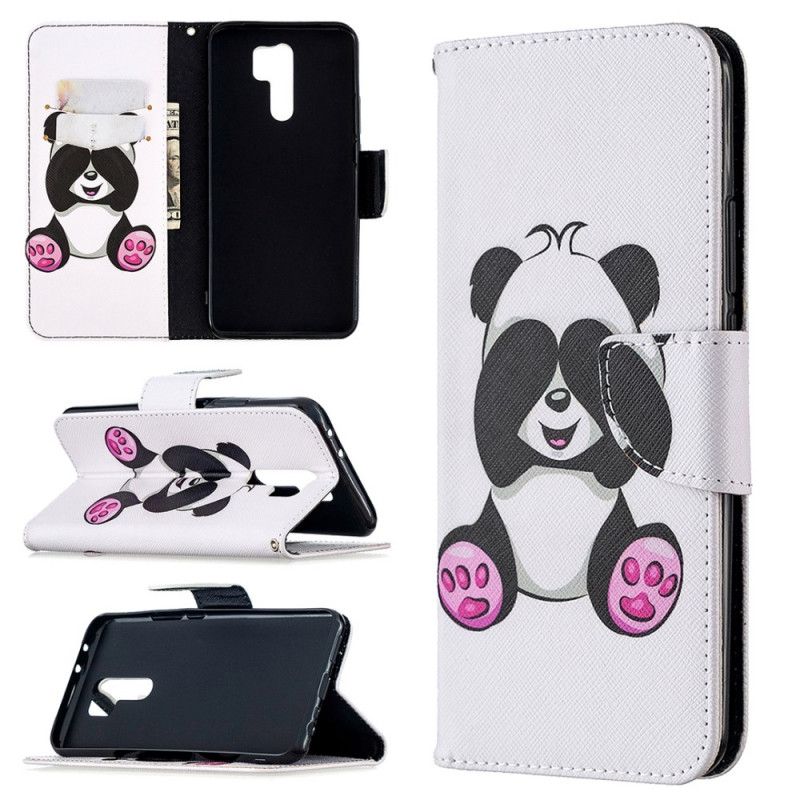 Flip Cover Læder Xiaomi Redmi 9 Sjov Panda Beskyttelse