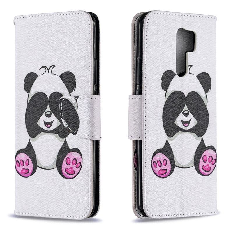 Flip Cover Læder Xiaomi Redmi 9 Sjov Panda Beskyttelse