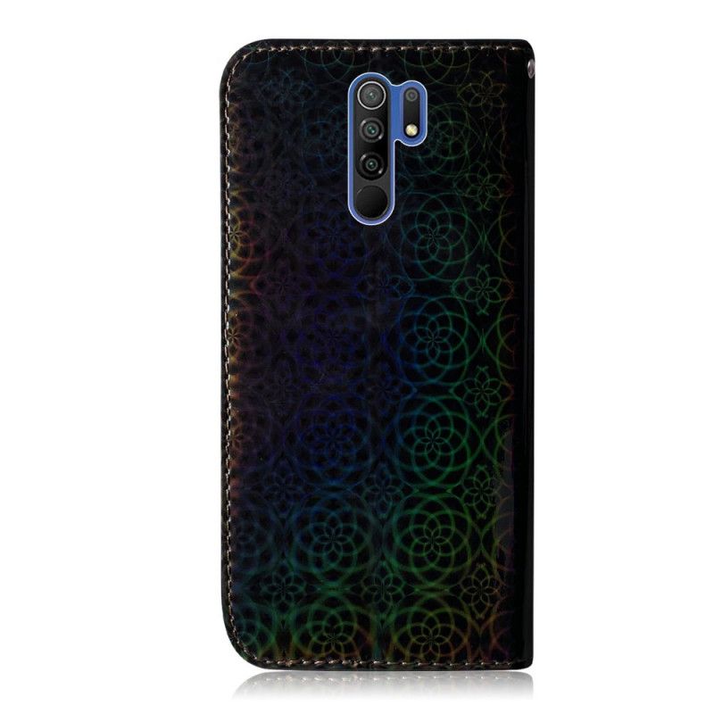 Flip Cover Læder Xiaomi Redmi 9 Sort Ren Farve