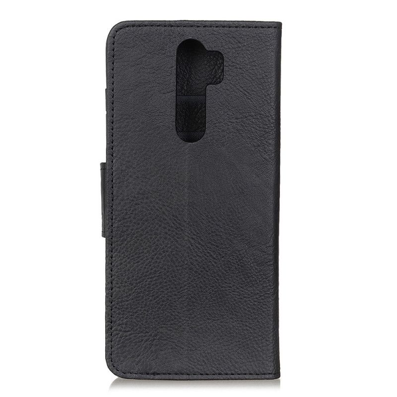 Flip Cover Læder Xiaomi Redmi 9 Sort Tekstureret Litchi