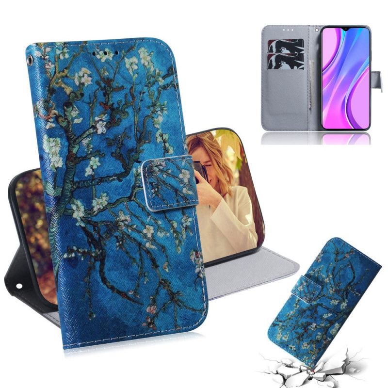 Flip Cover Xiaomi Redmi 9 Mobilcover Blomstrende Gren