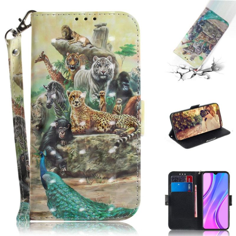 Flip Cover Xiaomi Redmi 9 Mobilcover Thong Safari Dyr