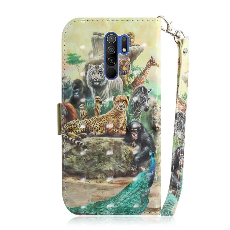 Flip Cover Xiaomi Redmi 9 Mobilcover Thong Safari Dyr