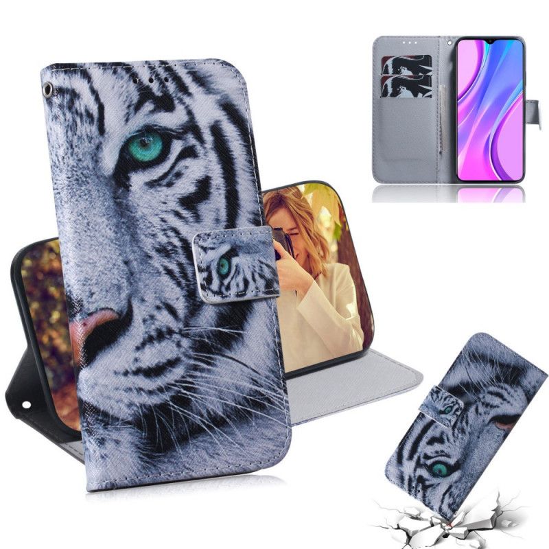 Flip Cover Xiaomi Redmi 9 Mobilcover Tiger Ansigt