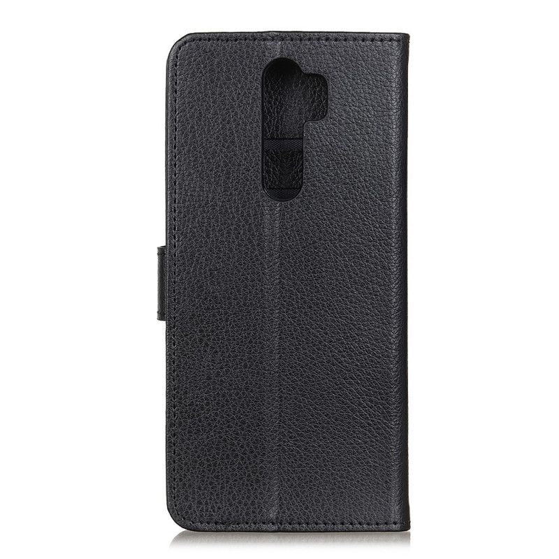 Flip Cover Xiaomi Redmi 9 Sort Premium Lychee Læder Effekt