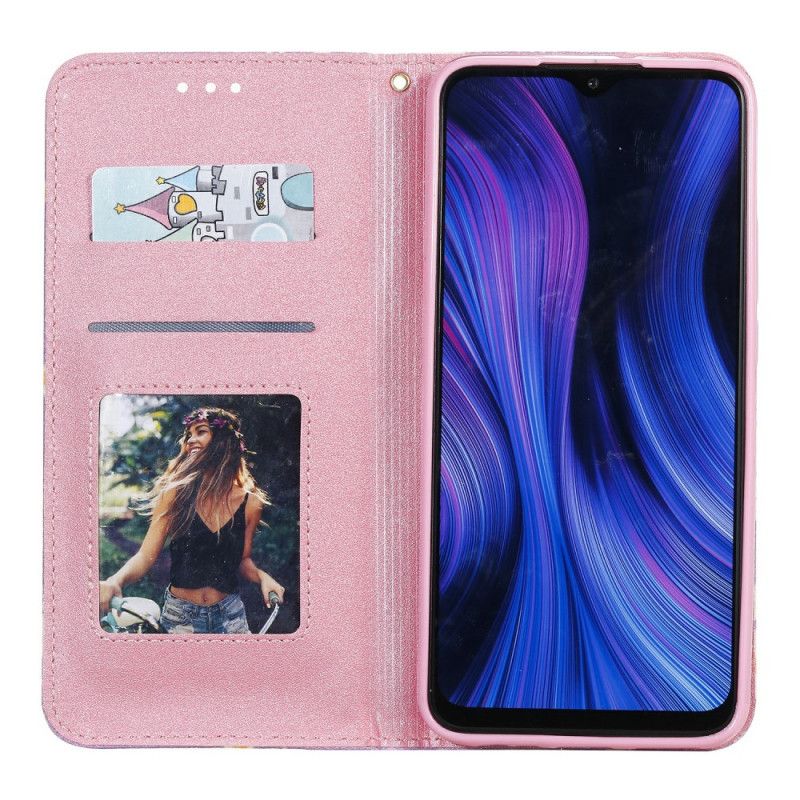 Læder Cover for Xiaomi Redmi 9 Lyserød Tusindfryd