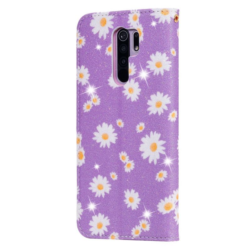 Læder Cover for Xiaomi Redmi 9 Lyserød Tusindfryd