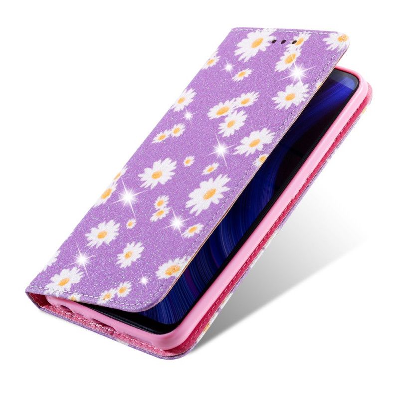 Læder Cover for Xiaomi Redmi 9 Lyserød Tusindfryd