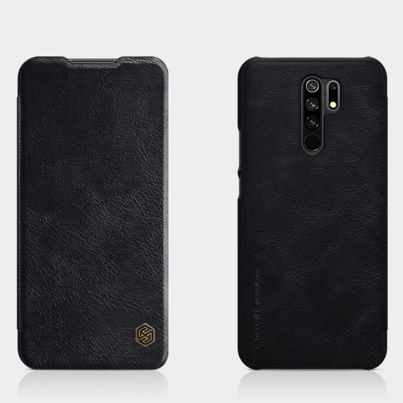 Læder Cover Xiaomi Redmi 9 Sort Nillkin Qin-Serie Original