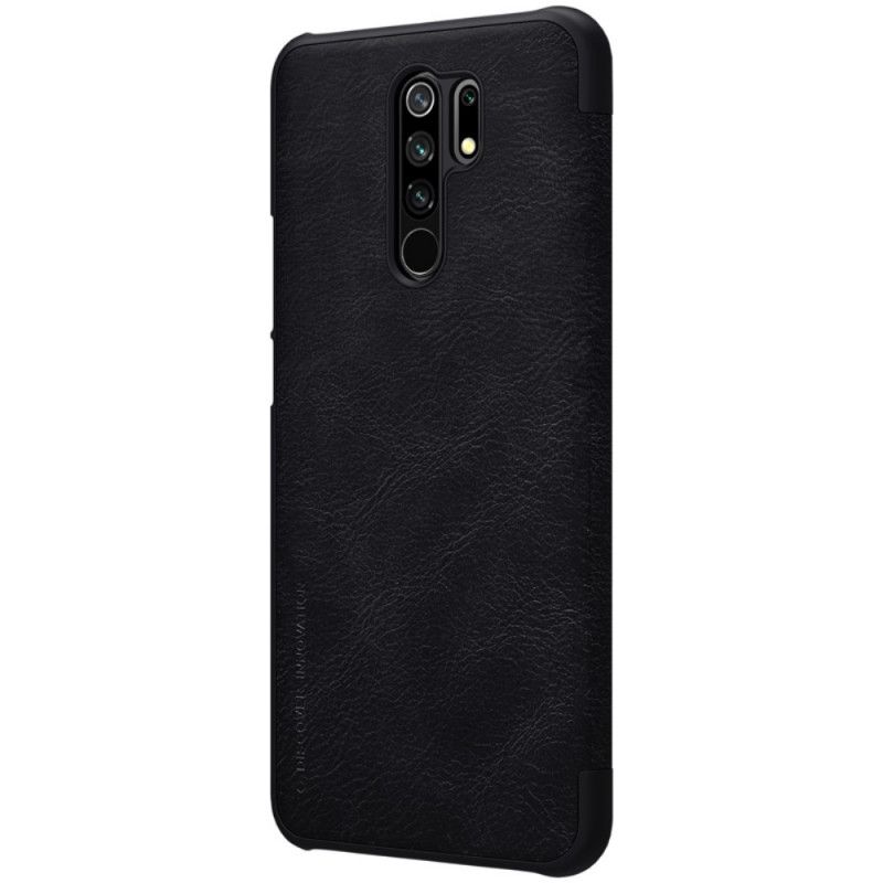 Læder Cover Xiaomi Redmi 9 Sort Nillkin Qin-Serie Original