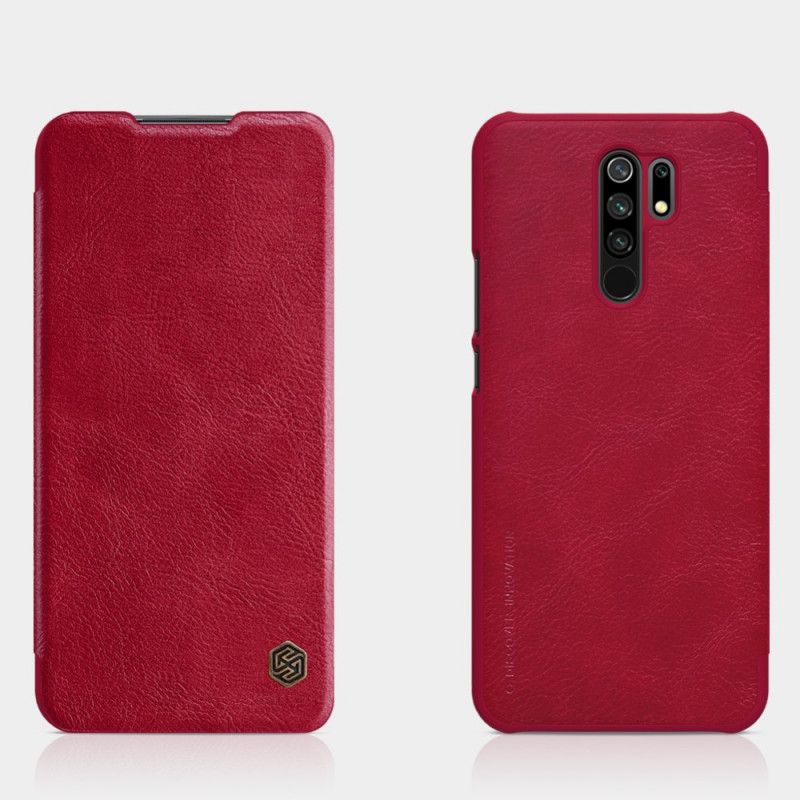 Læder Cover Xiaomi Redmi 9 Sort Nillkin Qin-Serie Original