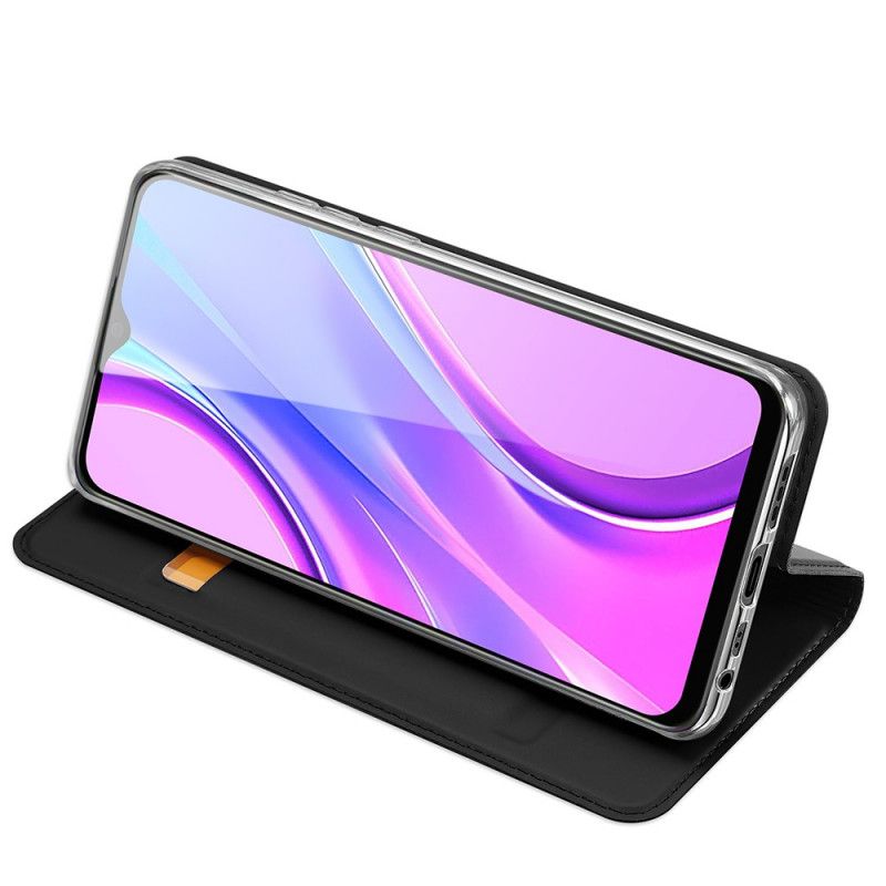 Læder Cover Xiaomi Redmi 9 Sort Pro Dux Ducis Hud Beskyttelse