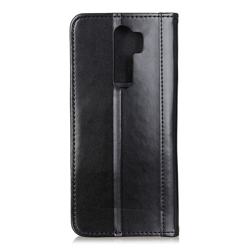 Læder Cover Xiaomi Redmi 9 Sort Version 2 Split Lychee Læder