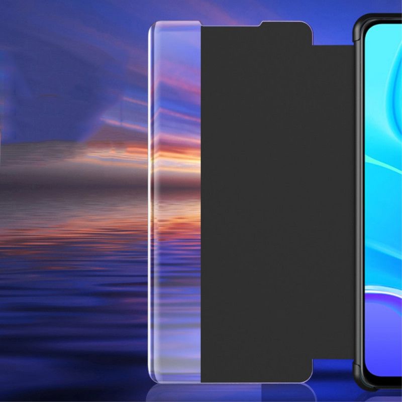 Se Dæksel Xiaomi Redmi 9 Sort Struktureret Kunstlæder